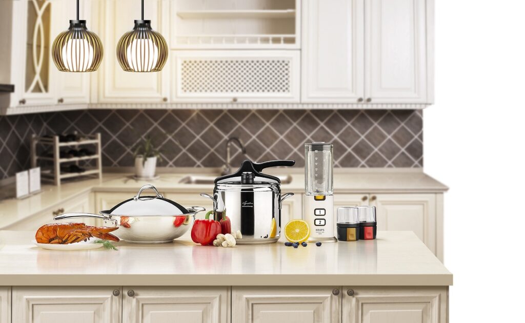 white custom kitchen cabinetry with appliances