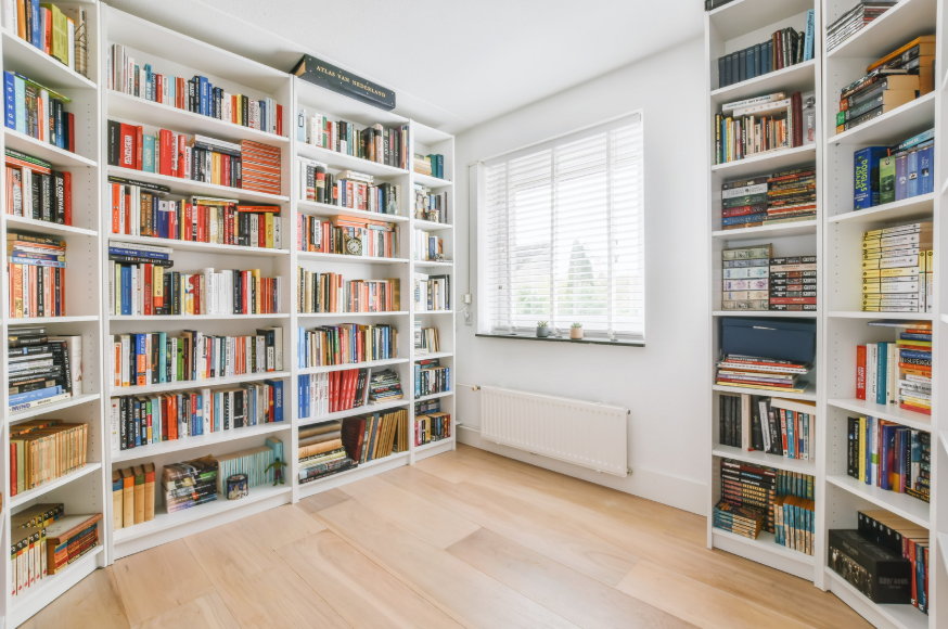 large bookcase with depth
